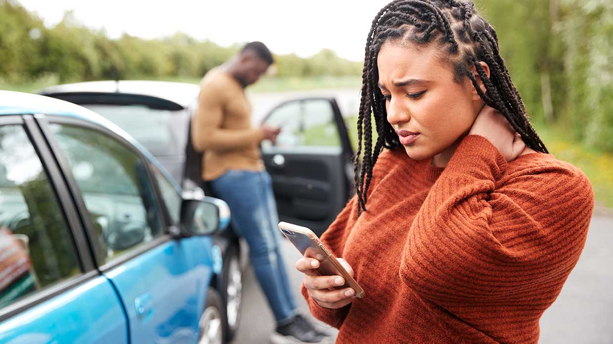 Car Accident Woman on Phone